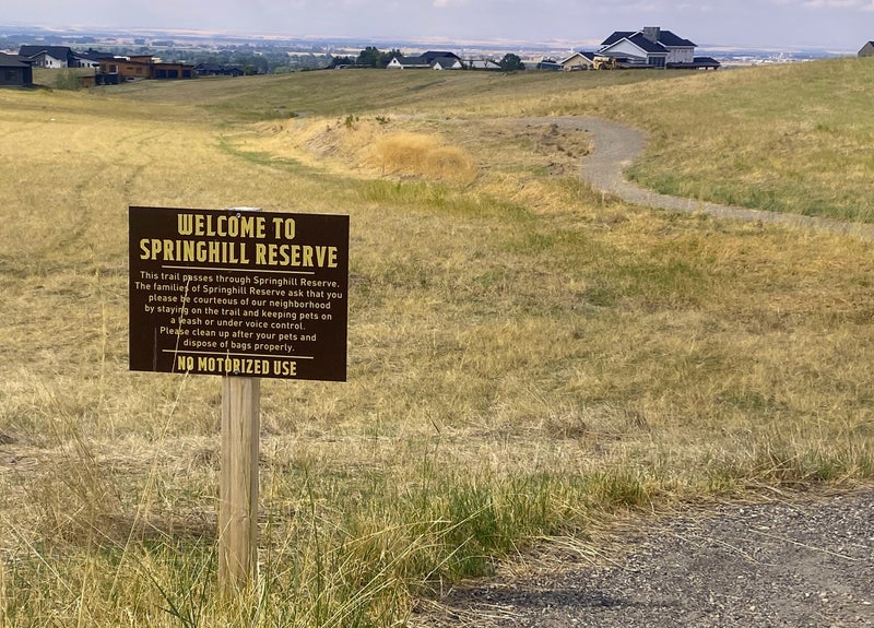 Springhill Reserve Subdivision welcome sign