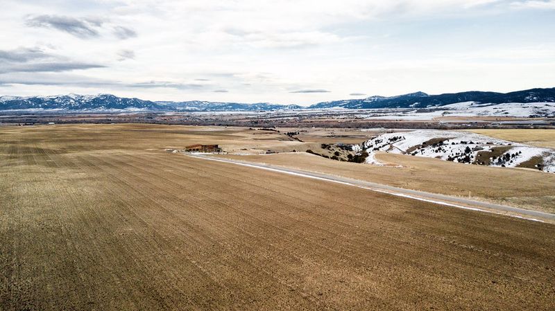 Large Montana field in winter