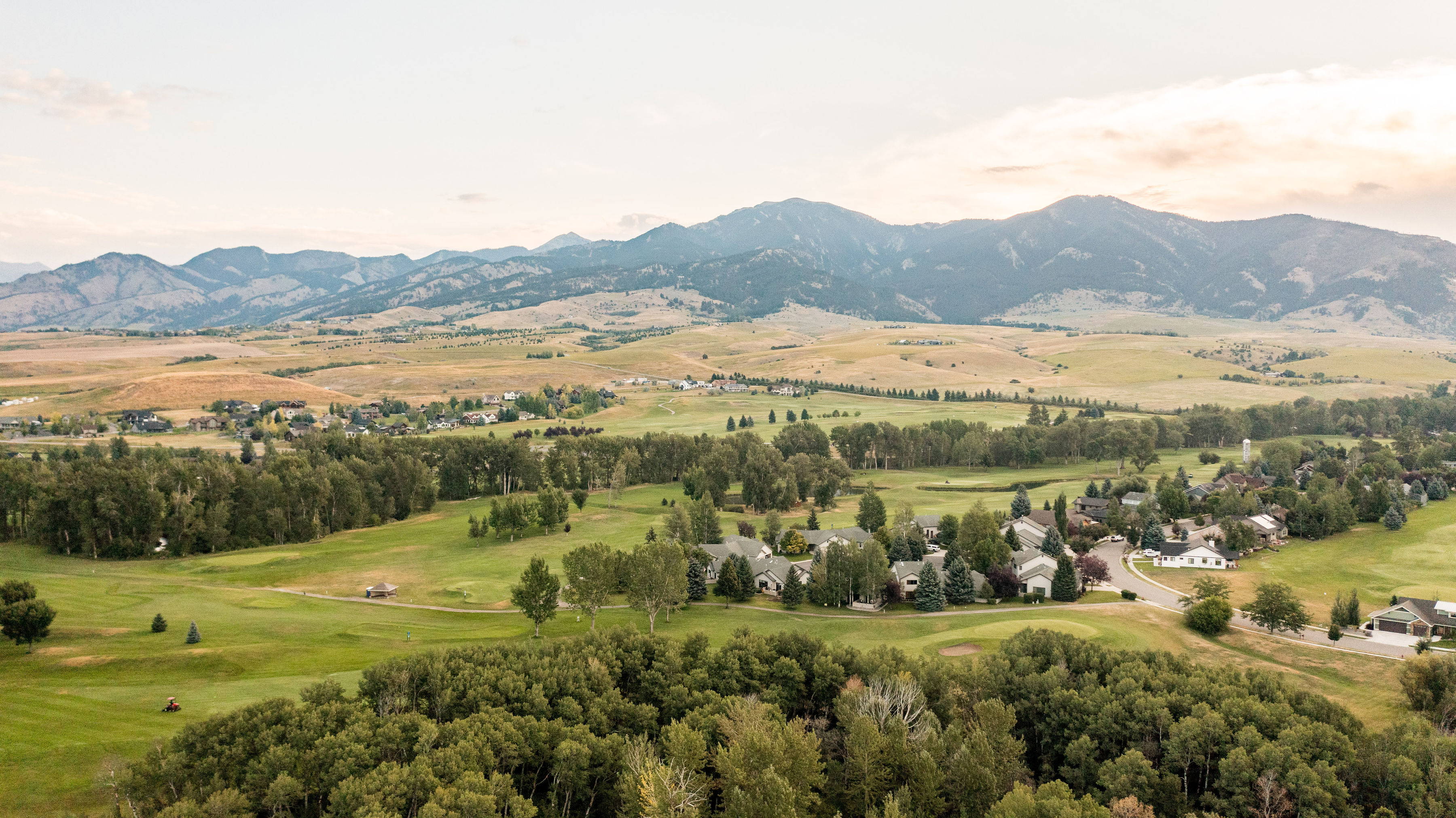Aerial view of Bozeman area neighborhoods