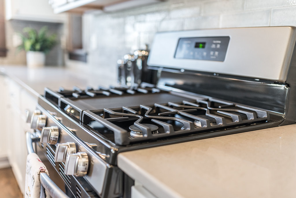 High-end range in modern kitchen