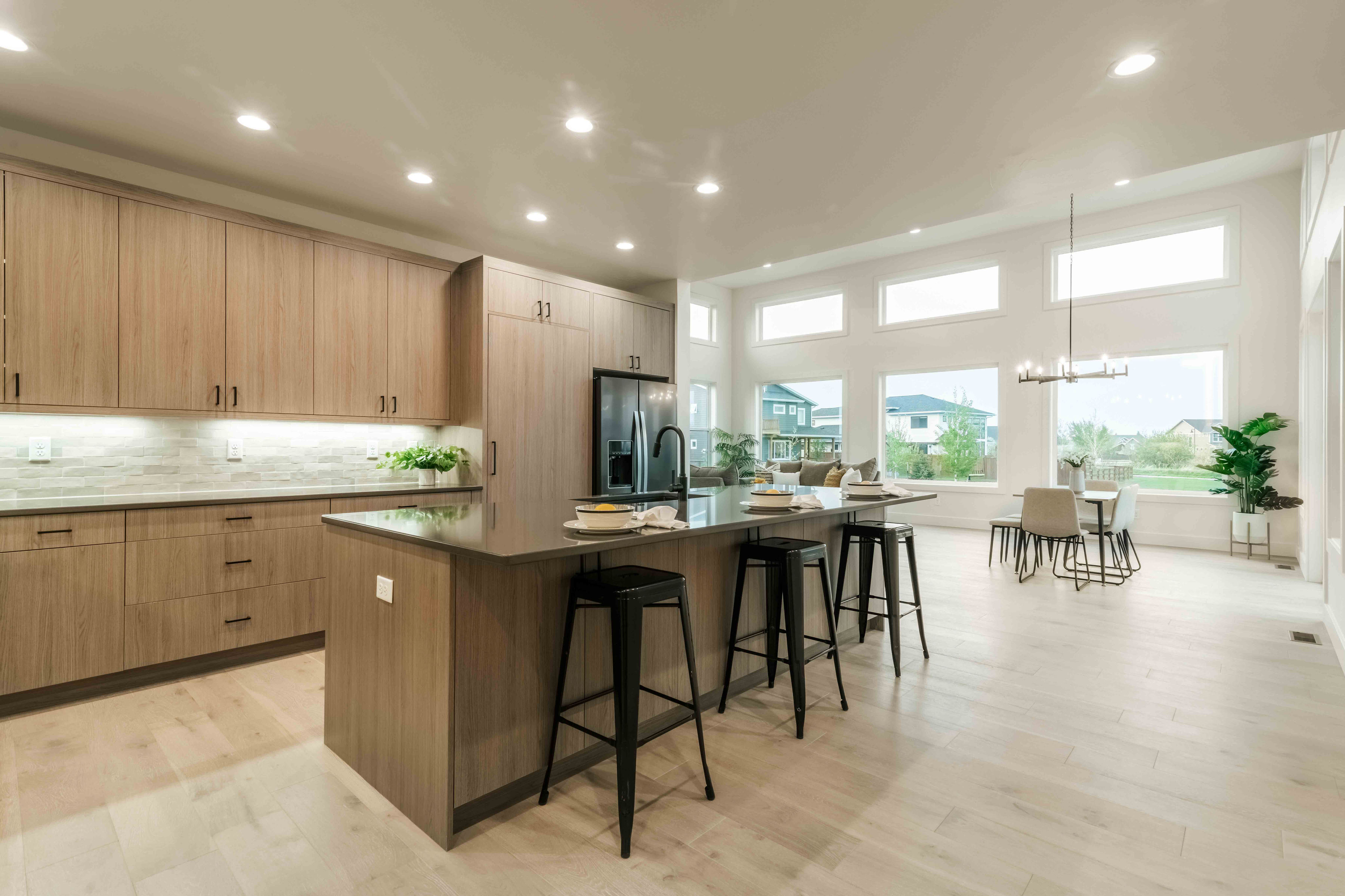 Modern kitchen in new Bozeman home
